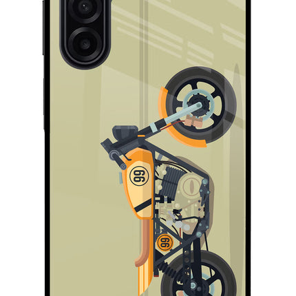 Vertical Speedster Samsung A17 5G Glass Case Back Cover by Casekaro