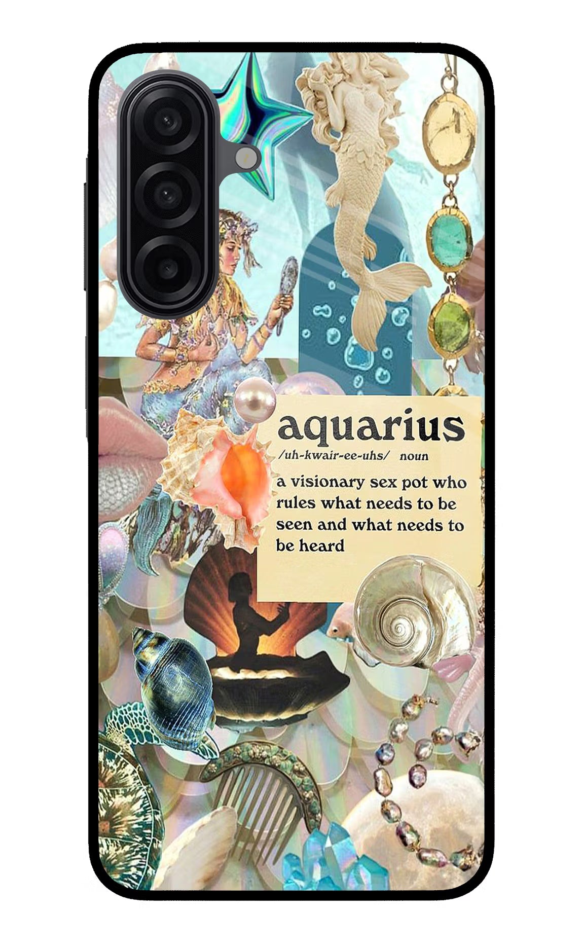 Aquarius Zodiac Samsung A17 5G Glass Case Back Cover by Casekaro