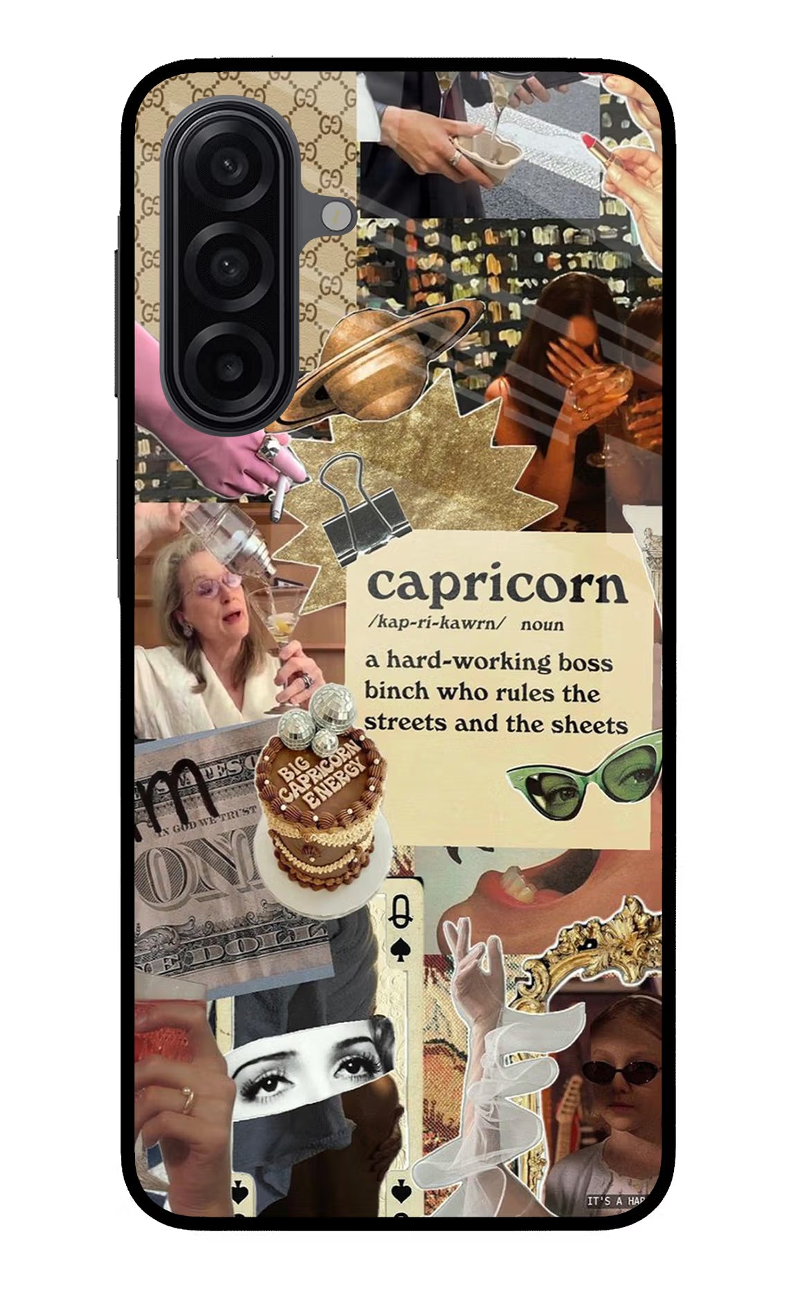 Capricorn Zodiac Samsung A17 5G Glass Case Back Cover by Casekaro