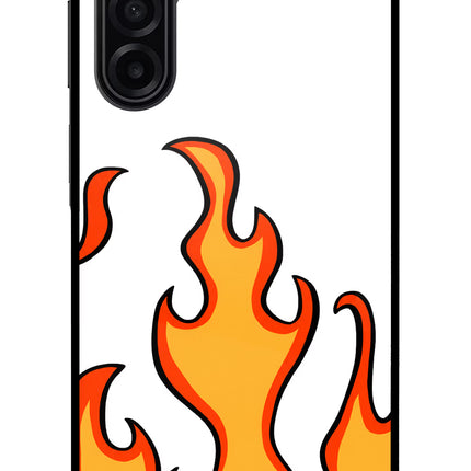 Fired Up – White Samsung A17 5G Glass Case Back Cover by Casekaro