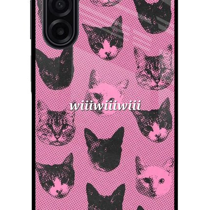 Pink Cats Samsung A17 5G Glass Case Back Cover by Casekaro