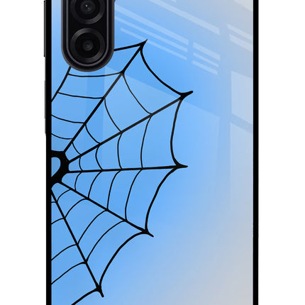 Blue Web Samsung A17 5G Glass Case Back Cover by Casekaro