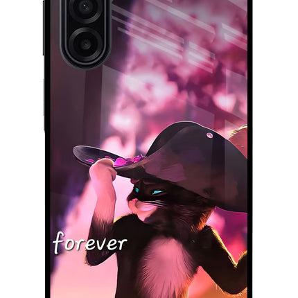 Forever Cat Samsung A17 5G Glass Case Back Cover by Casekaro