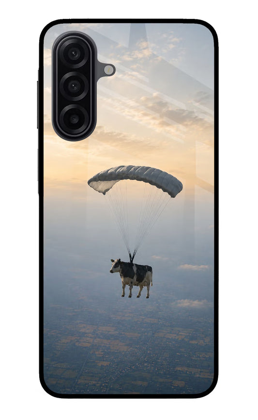 Skydiving Cow Samsung A17 5G Glass Case