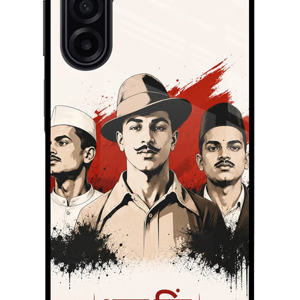 Bhagat Singh Trio Samsung A17 5G Glass Case Back Cover by Casekaro