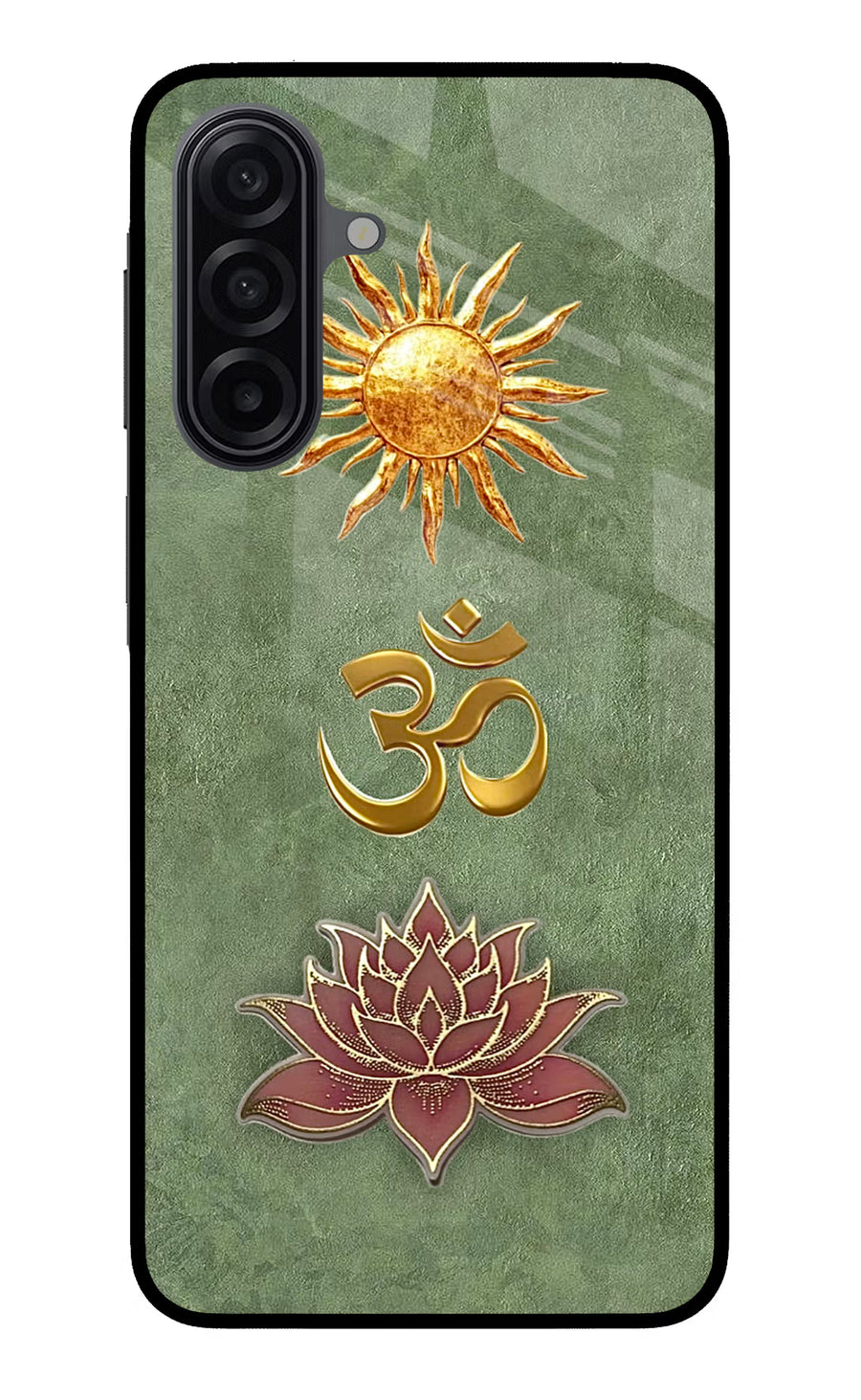 Om & Lotus Samsung A17 5G Back Cover, Glass case