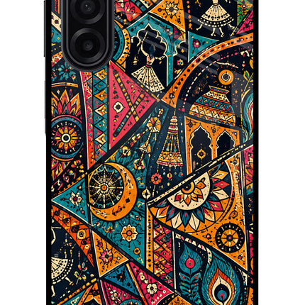 Folk Print Samsung A17 5G Glass Case