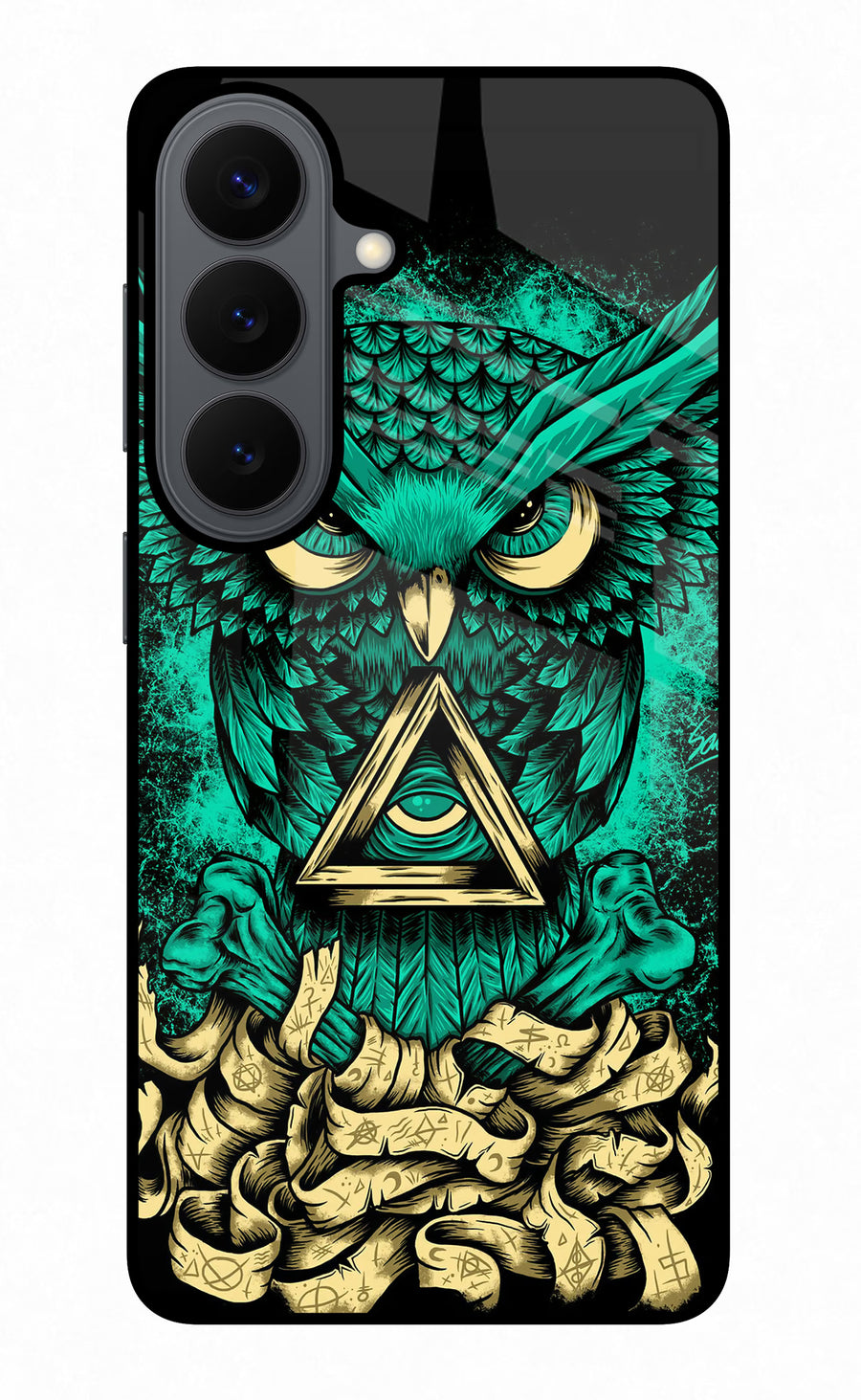 Green Owl Samsung S26 Back Cover, Glass case