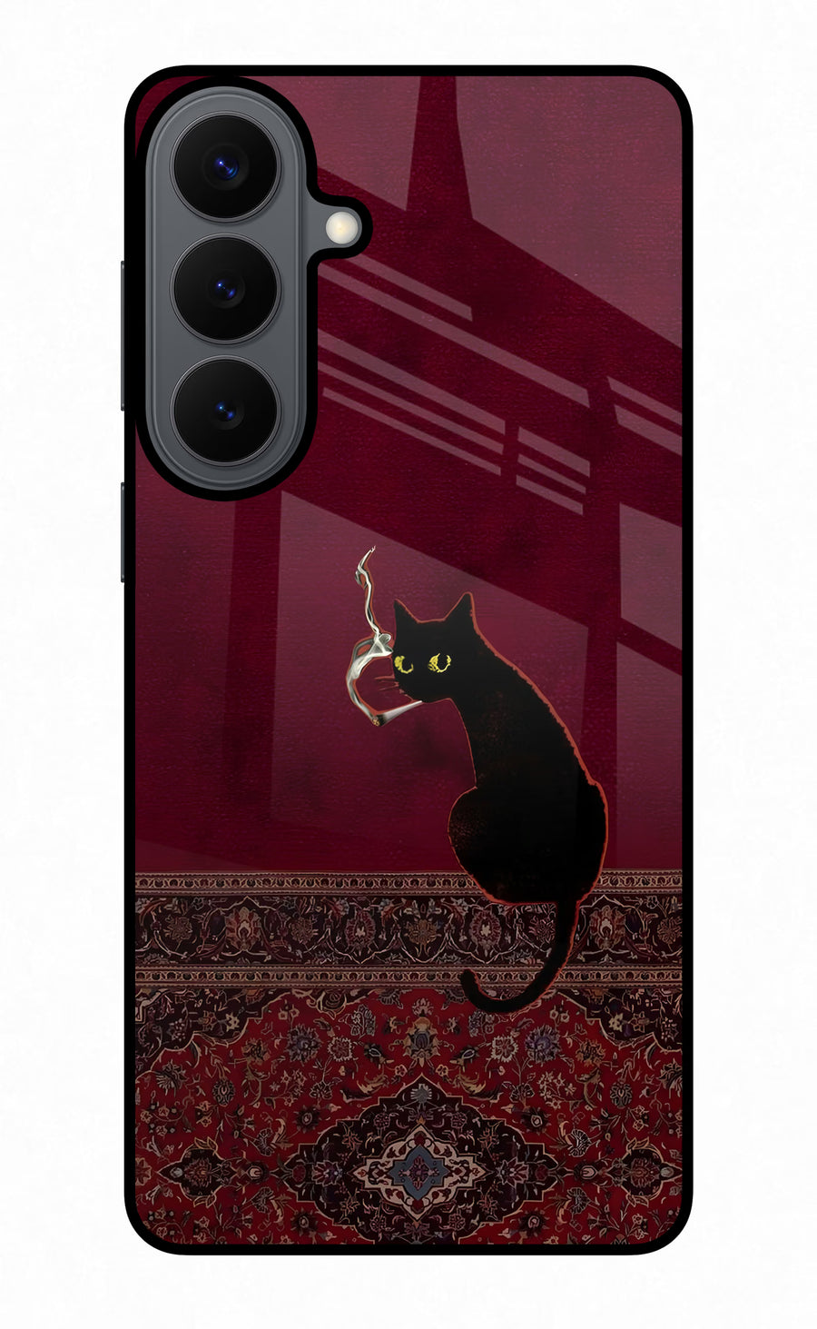 Midnight Cat Samsung S26 Plus Back Cover, Glass case