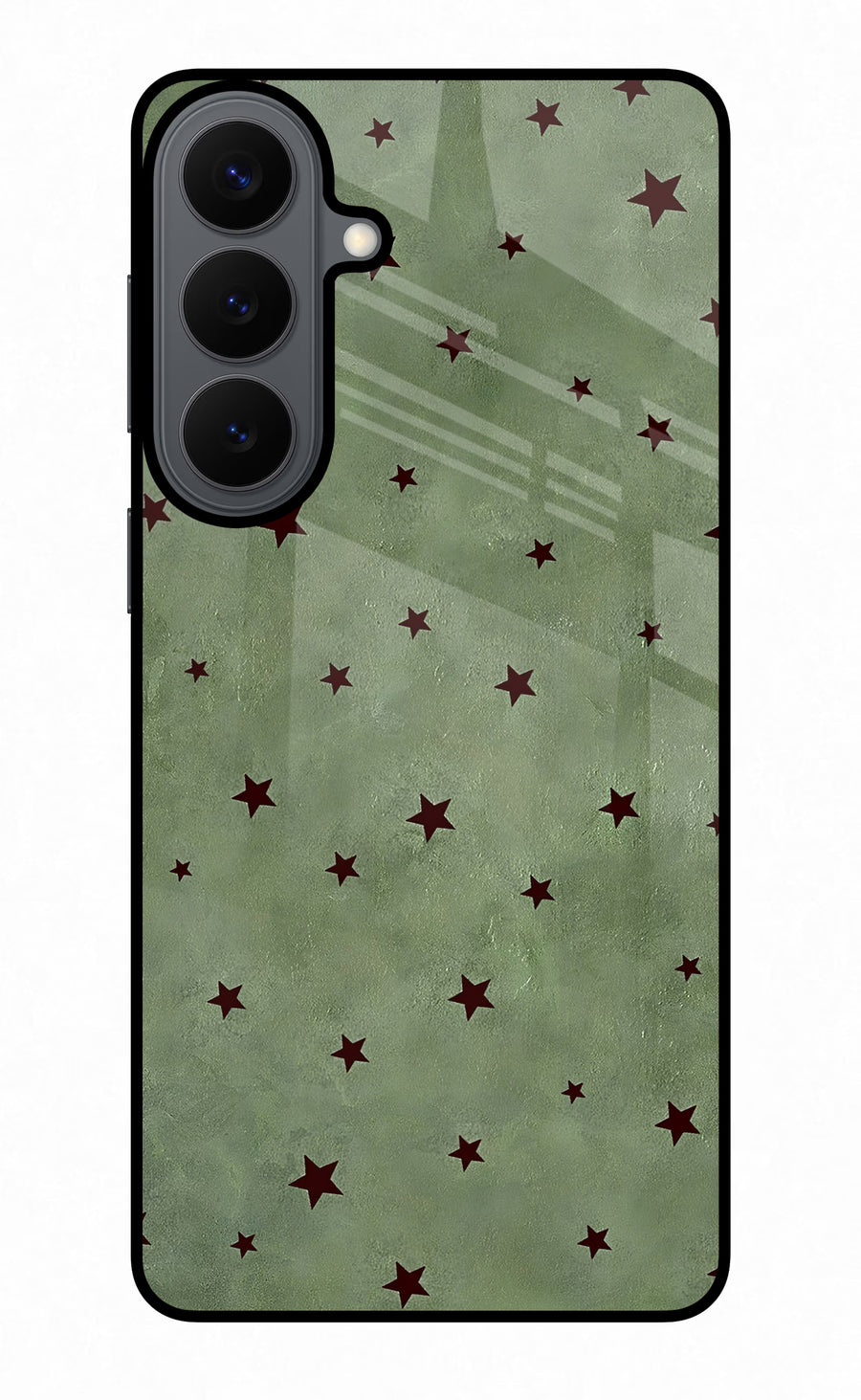 Green Stars Samsung S26 Plus Back Cover, Glass case
