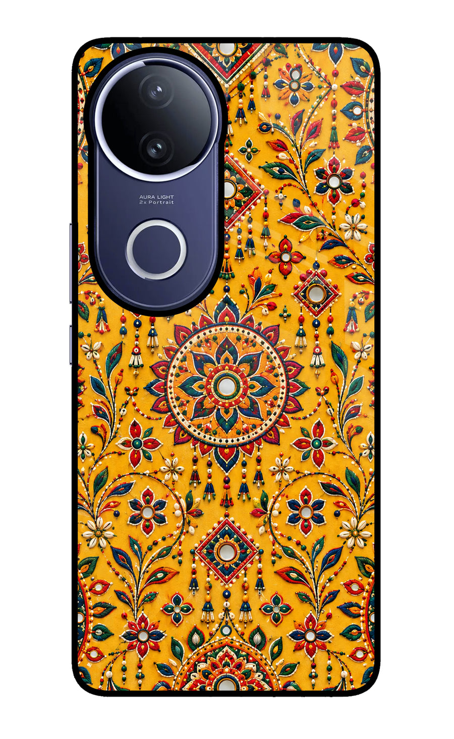 Sunlit Aura Vivo V50e 5G Back Cover, Glass case