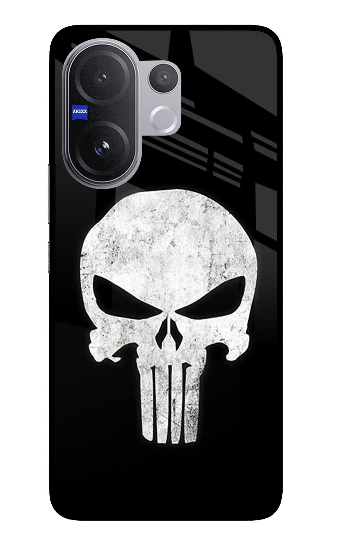 Punisher Skull Vivo V60 5G Glass Case Back Cover by Casekaro