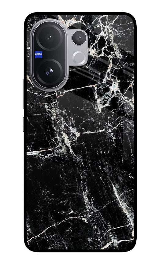 Black Marble Texture Vivo V60 5G Glass Case