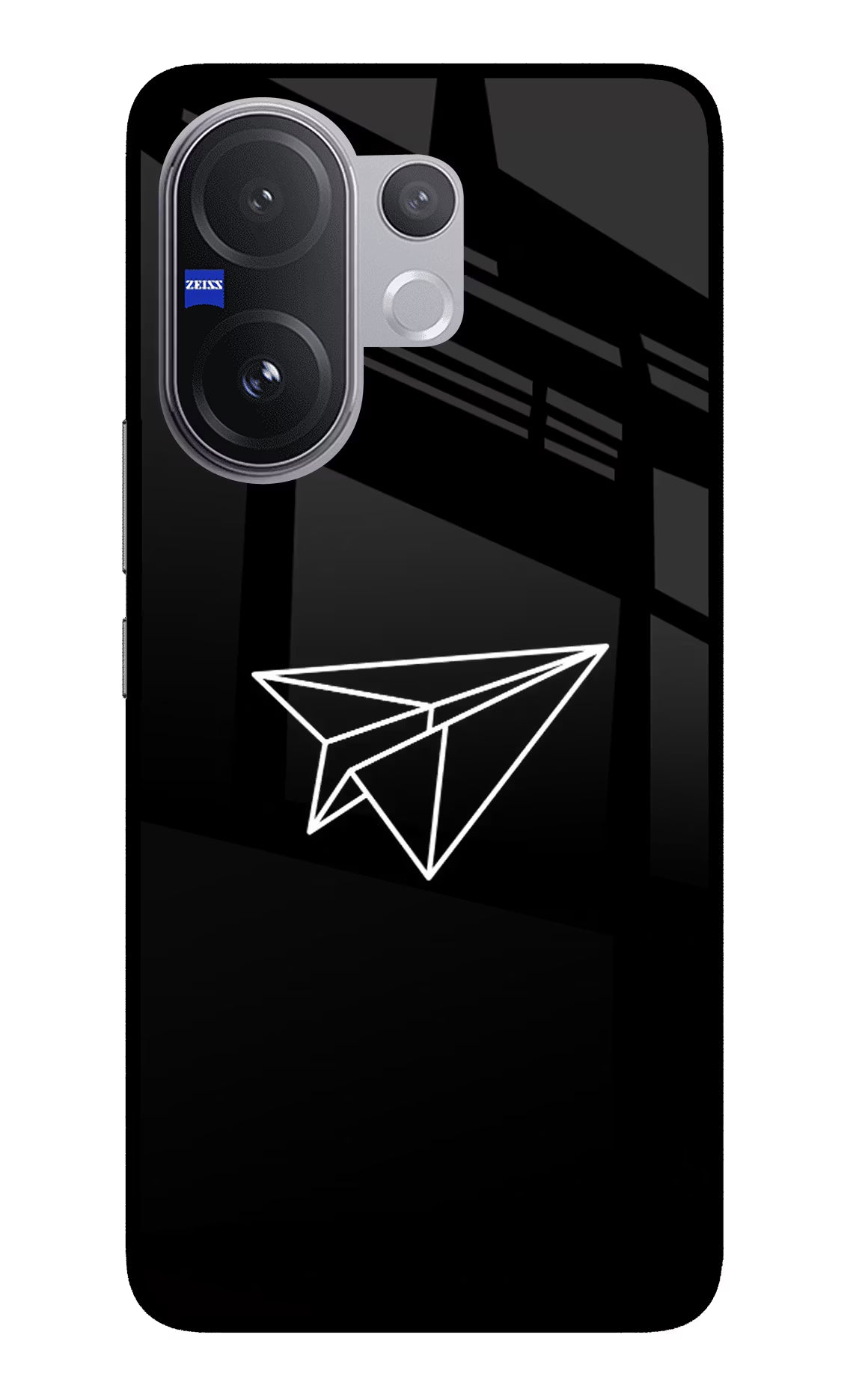 Paper Plane White Vivo V60 5G Glass Case