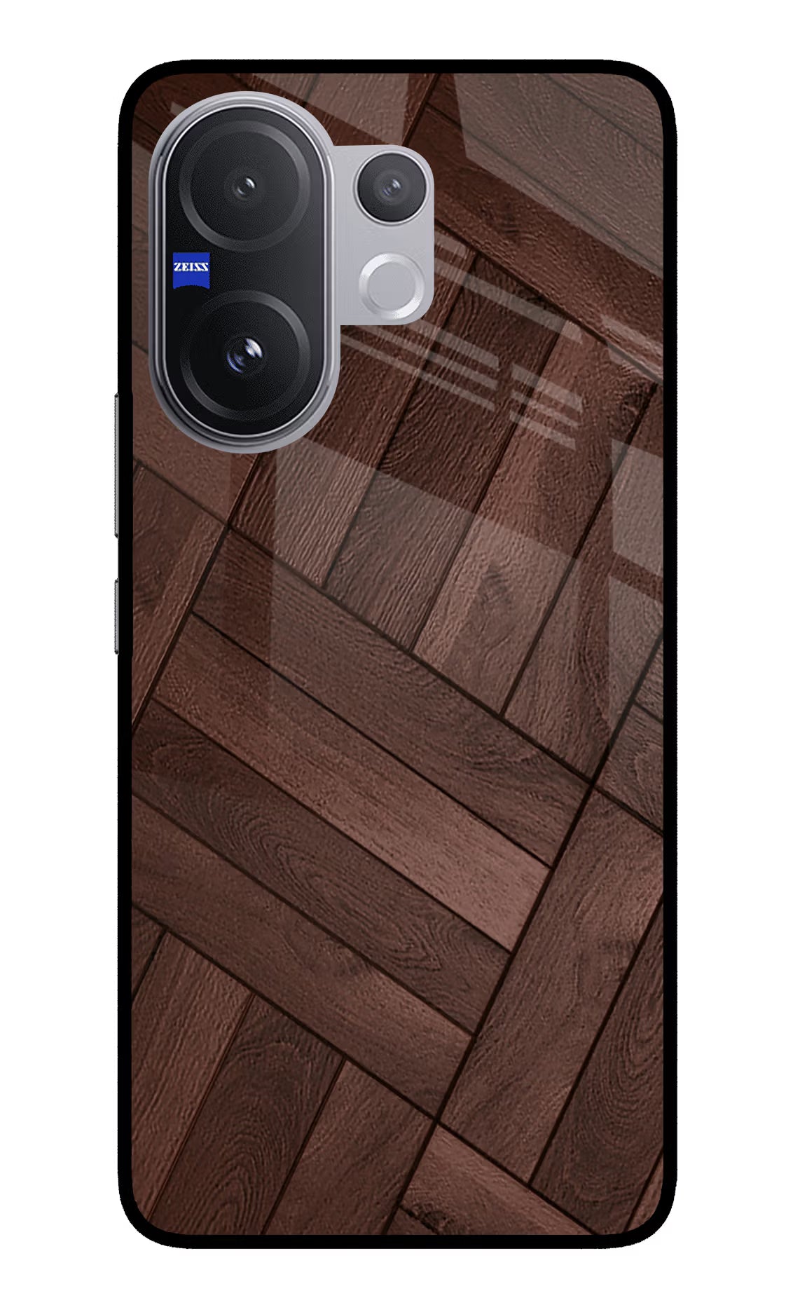 Wooden Texture Design Vivo V60 5G Glass Case