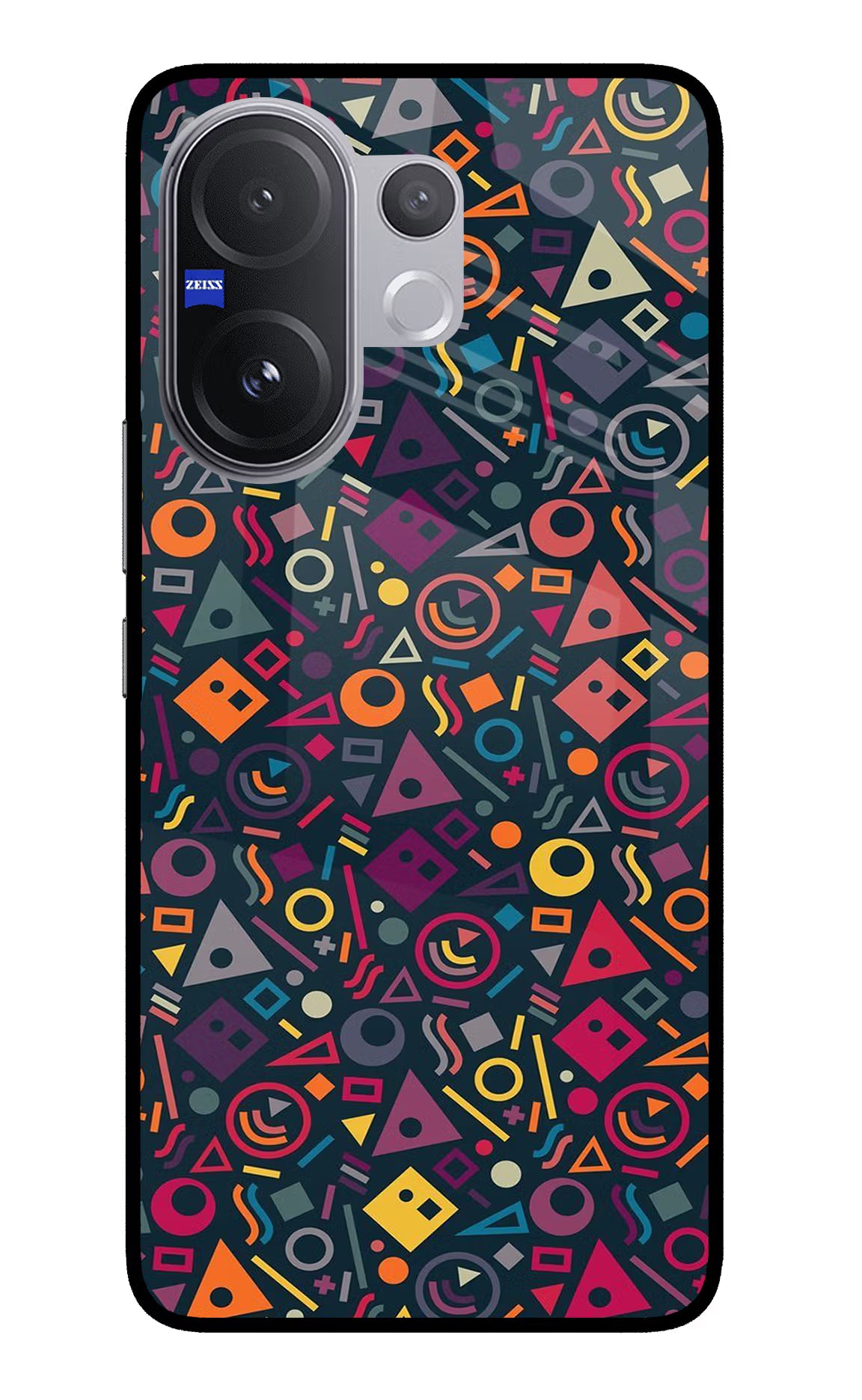 Geometric Abstract Vivo V60 5G Glass Case Back Cover by Casekaro