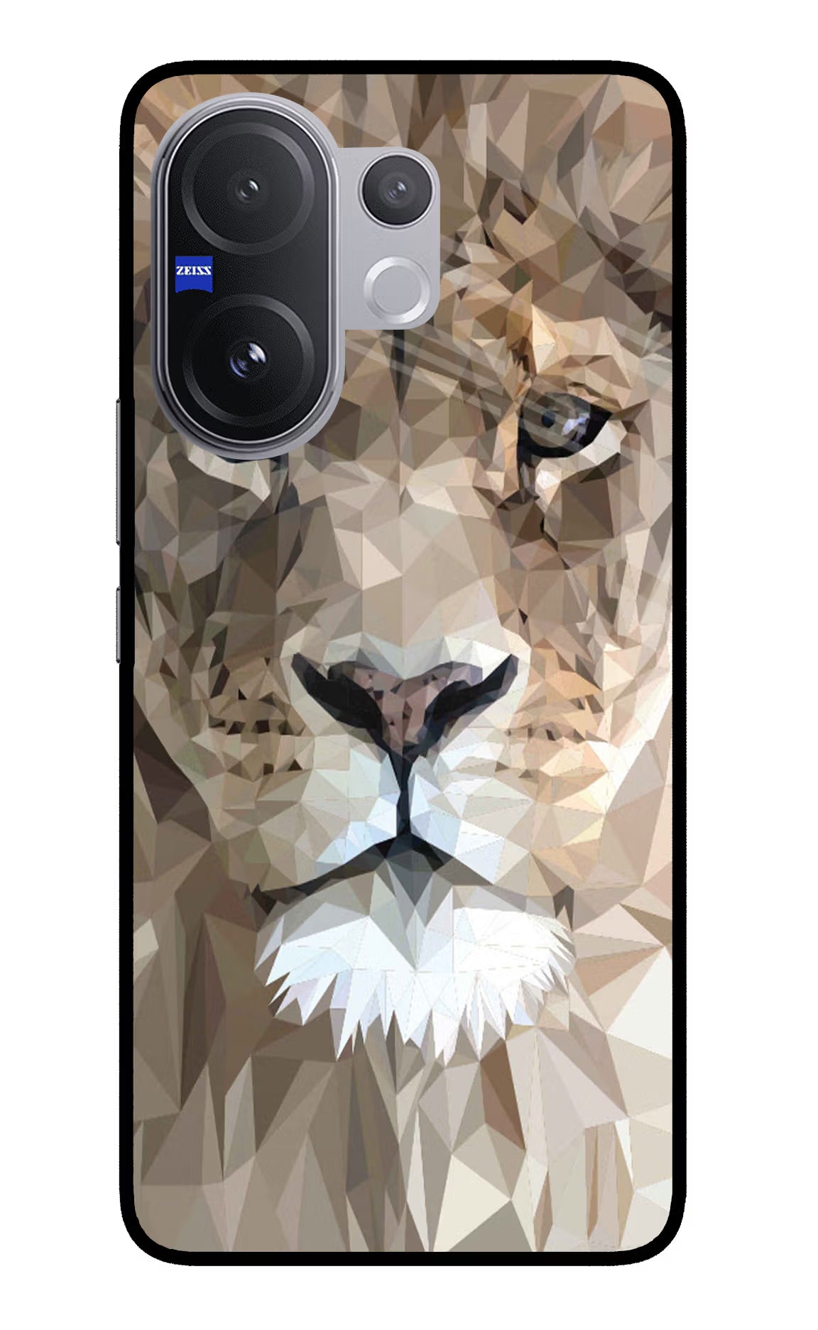 Lion Art Vivo V60 5G Glass Case Back Cover by Casekaro