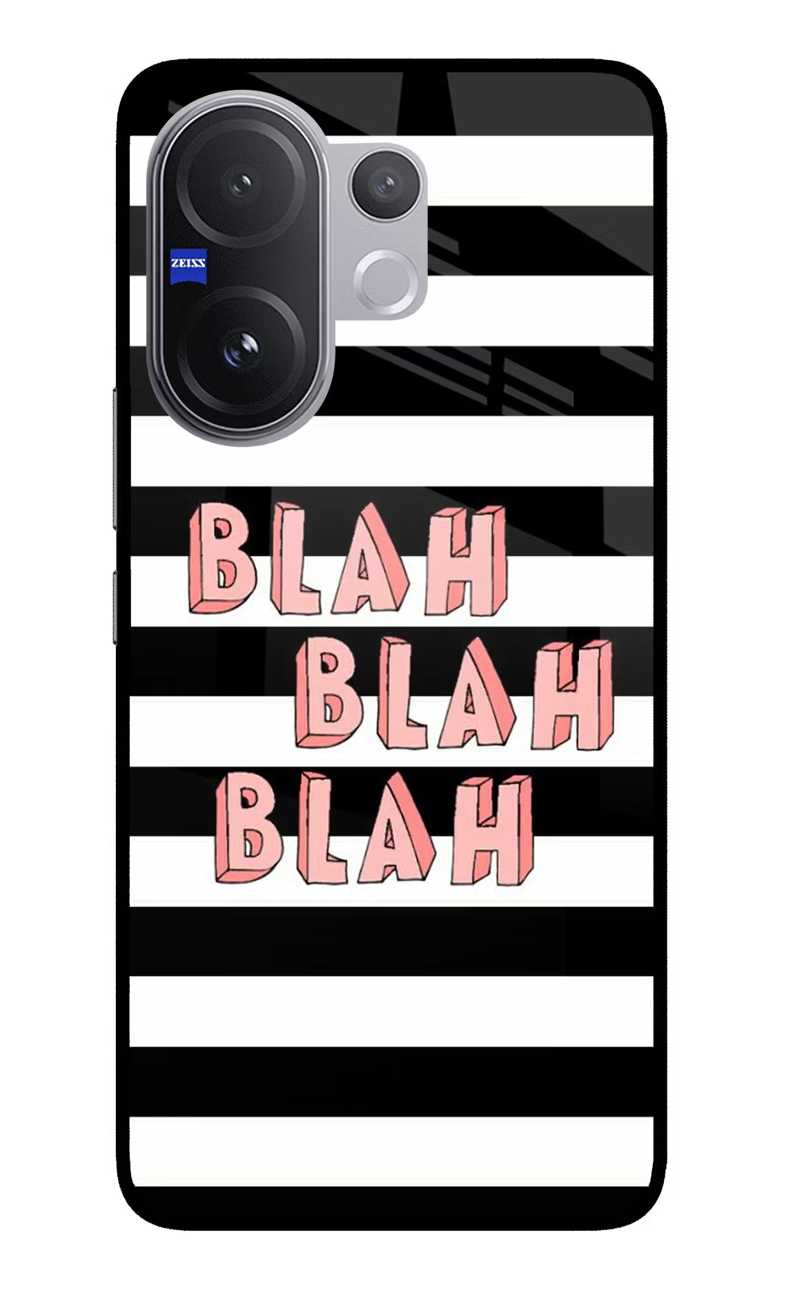 Blah Blah Blah Vivo V60 5G Glass Case Back Cover by Casekaro