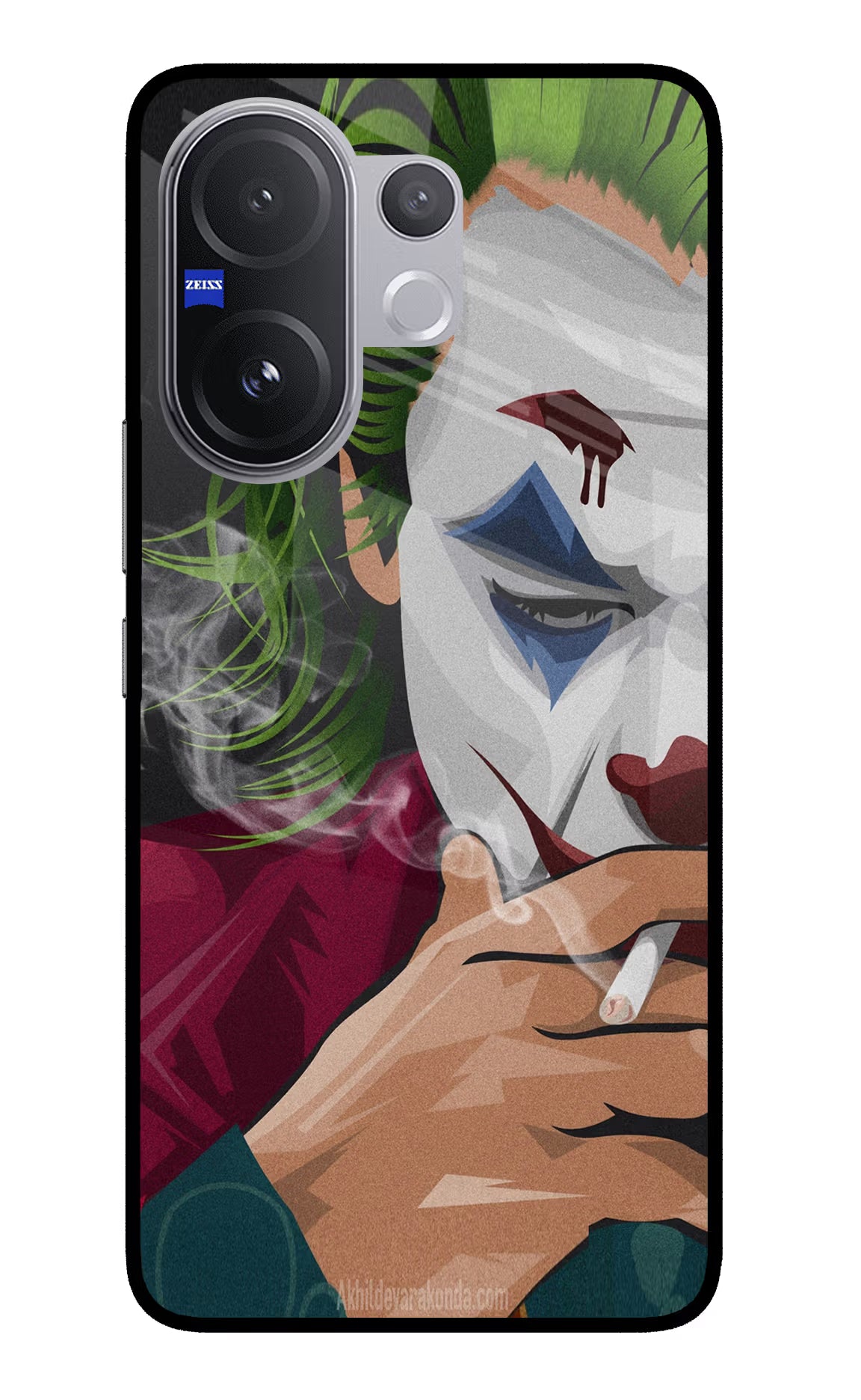 Joker Smoking Vivo V60 5G Glass Case Back Cover by Casekaro