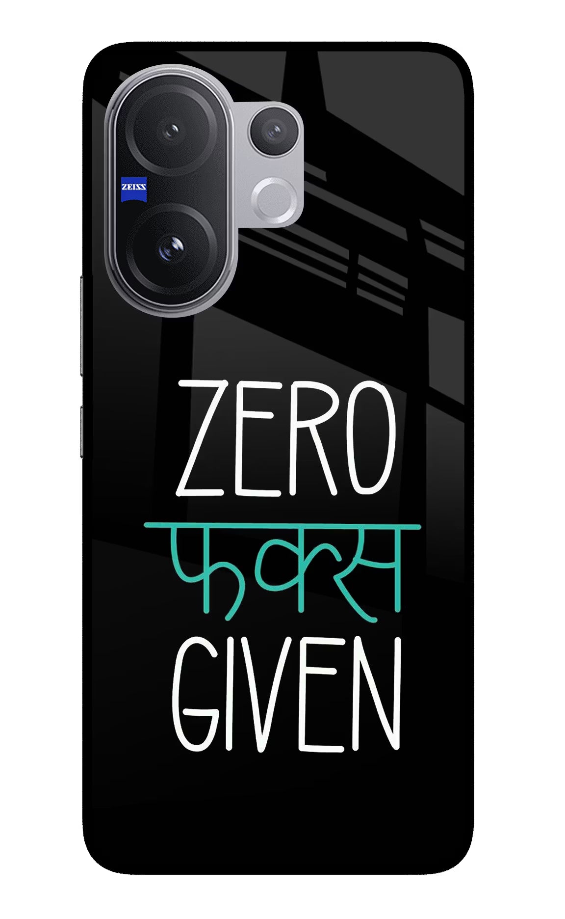 Zero Fucks Given Vivo V60 5G Glass Case Back Cover by Casekaro