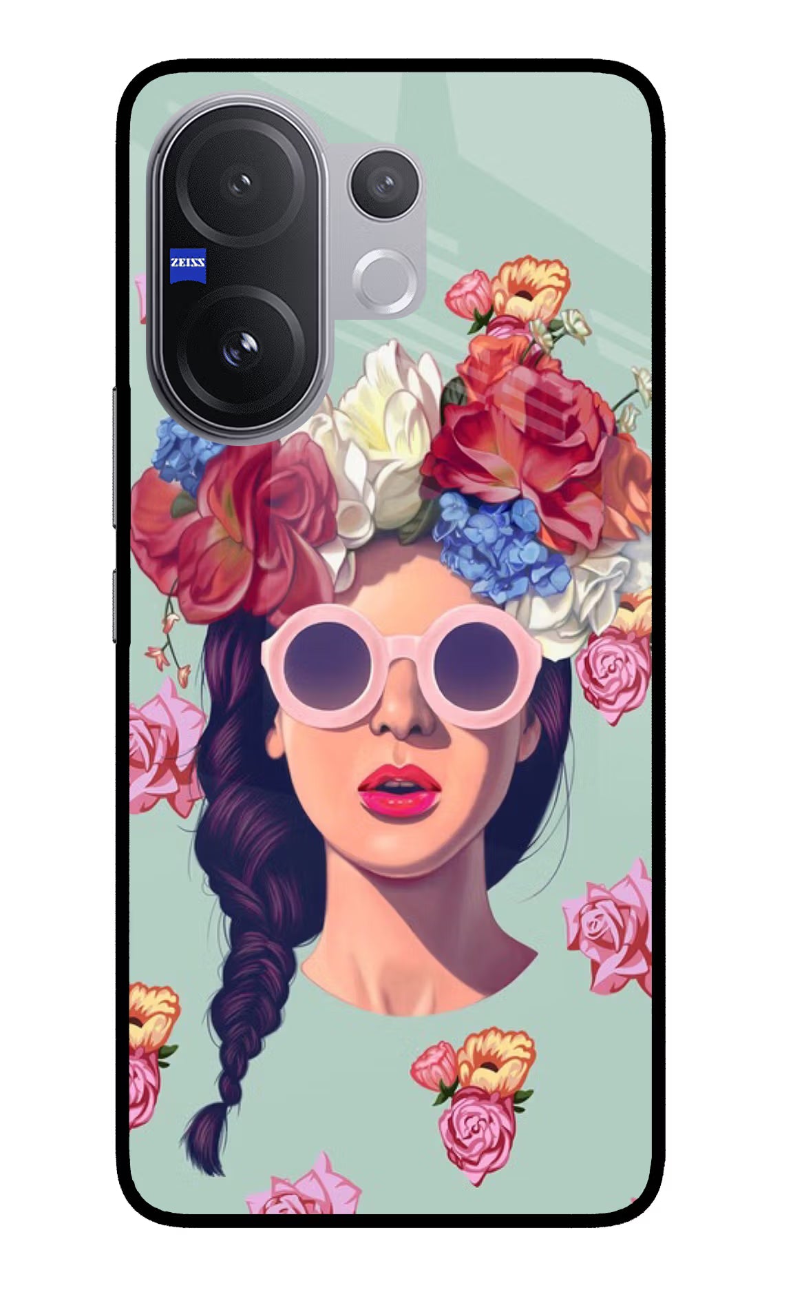 Pretty Girl Vivo V60 5G Glass Case Back Cover by Casekaro