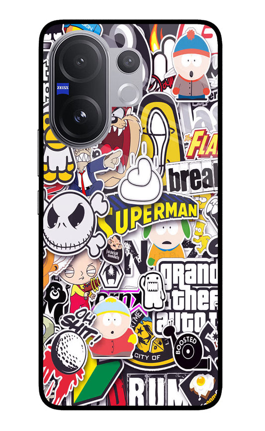 Sticker Bomb Vivo V60 5G Glass Case