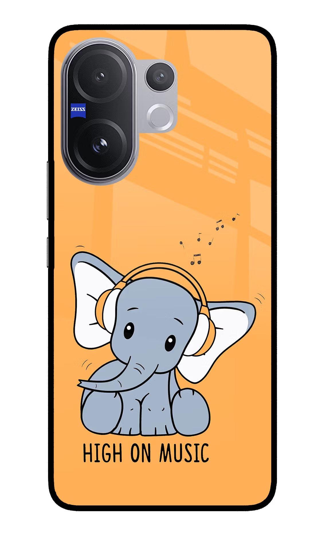High On Music Vivo V60 5G Glass Case Back Cover by Casekaro