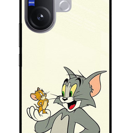 Tom & Jerry Vivo V60 5G Glass Case Back Cover by Casekaro