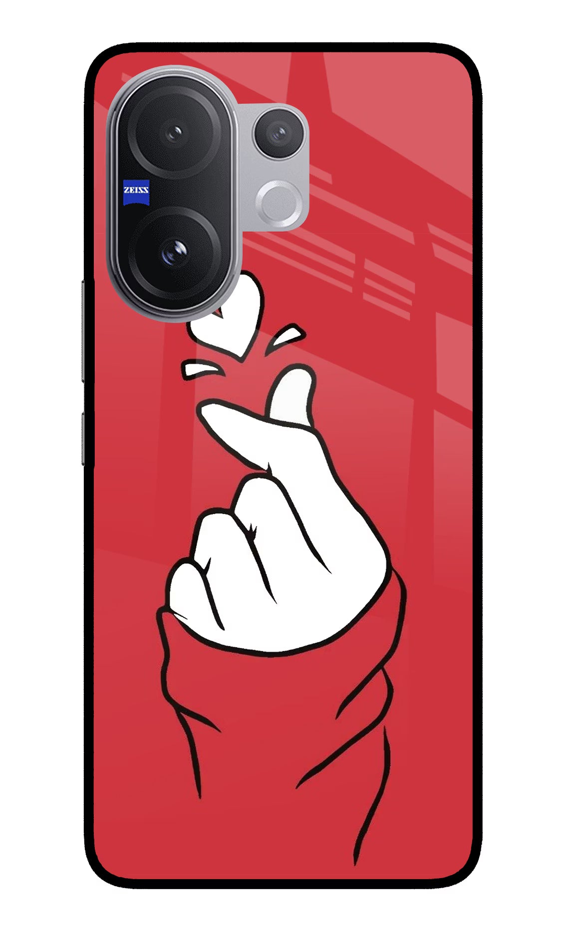 Korean Love Sign Vivo V60 5G Glass Case Back Cover by Casekaro