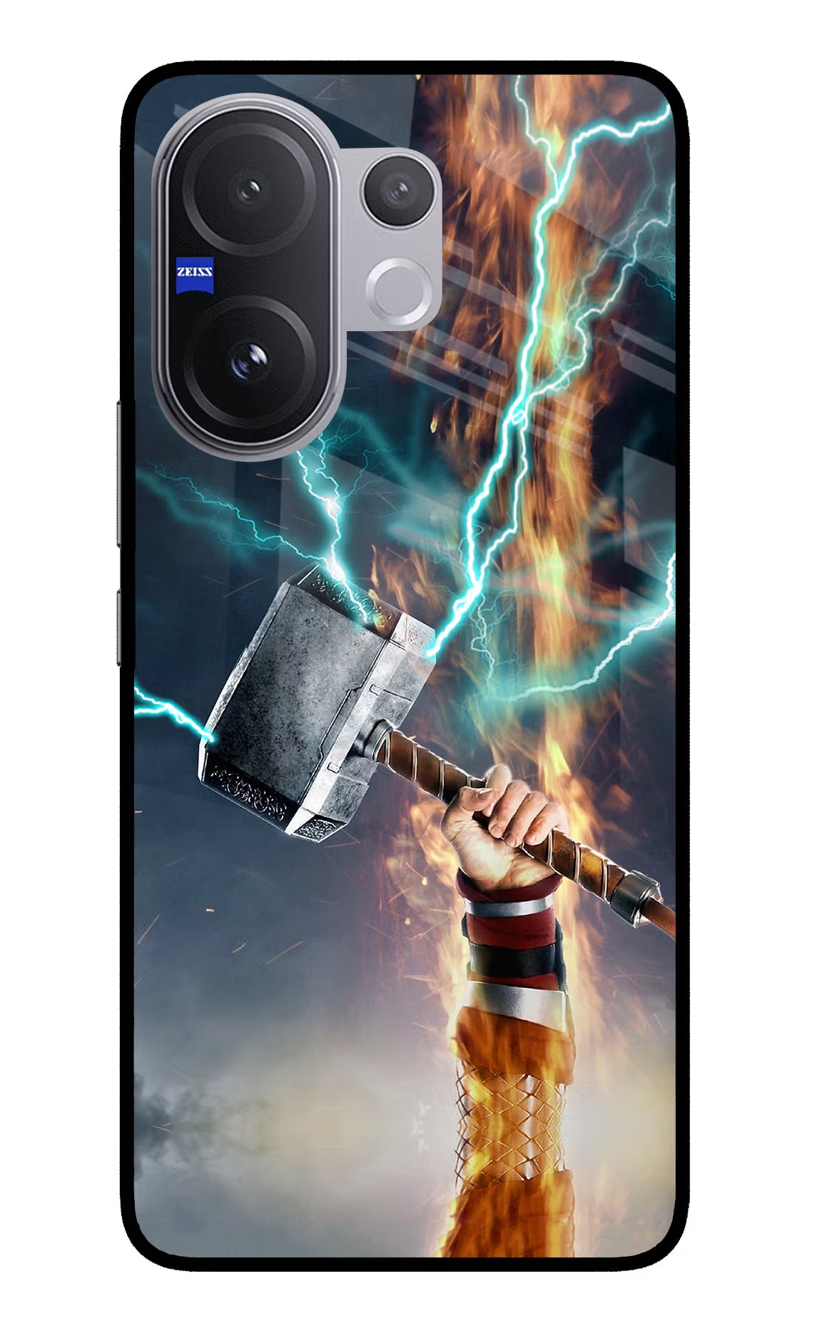 Thor Hammer Mjolnir Vivo V60 5G Glass Case Back Cover by Casekaro