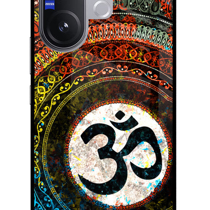 Om Cultural Vivo V60 5G Glass Case Back Cover by Casekaro