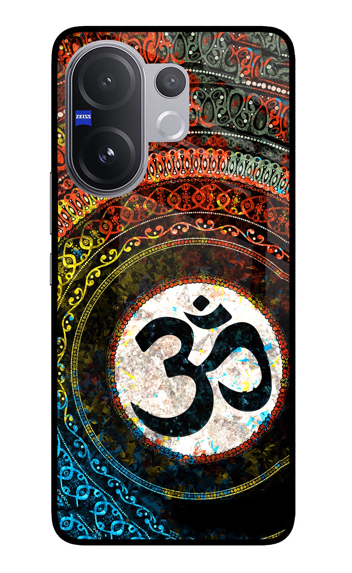 Om Cultural Vivo V60 5G Glass Case Back Cover by Casekaro