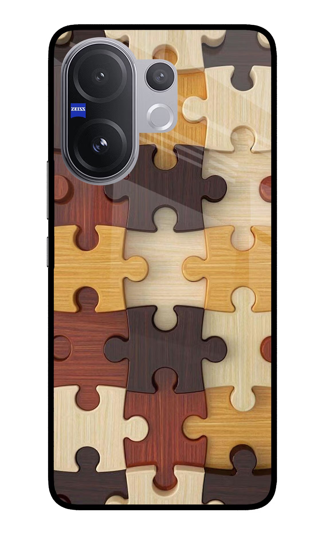 Wooden Puzzle Vivo V60 5G Glass Case