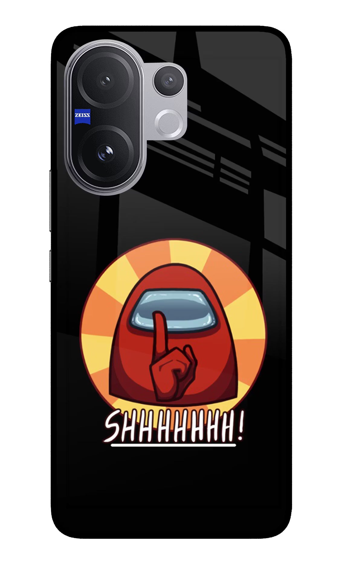 Among Us Shhh! Vivo V60 5G Glass Case Back Cover by Casekaro