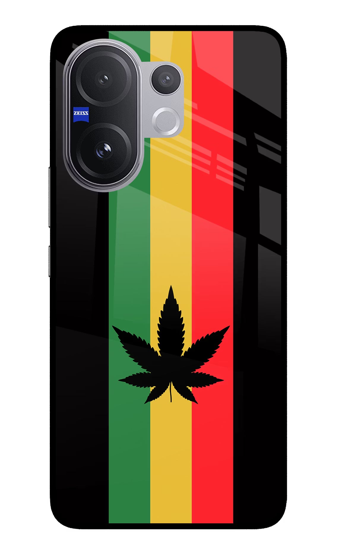 Weed Flag Vivo V60 5G Glass Case Back Cover by Casekaro