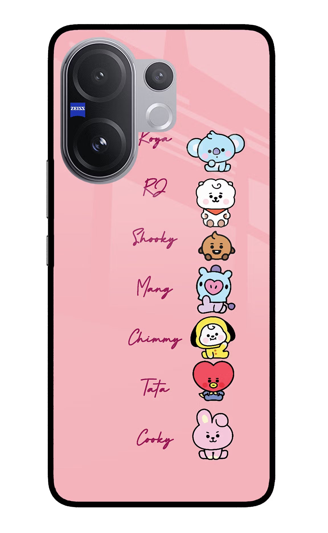 BTS names Vivo V60 5G Glass Case Back Cover by Casekaro