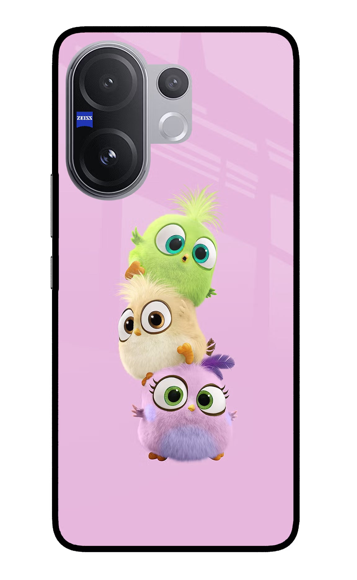 Cute Little Birds Vivo V60 5G Glass Case Back Cover by Casekaro