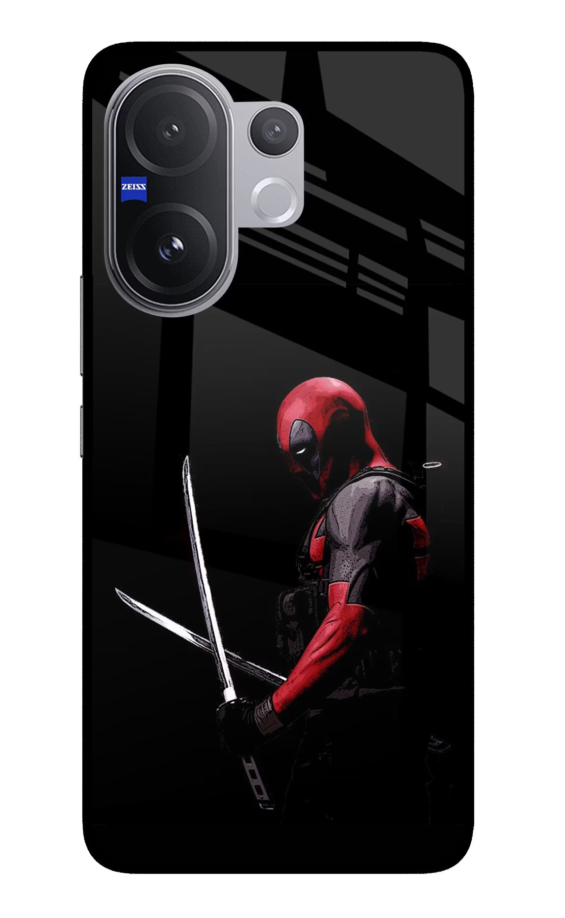 Deadpool Vivo V60 5G Glass Case Back Cover by Casekaro