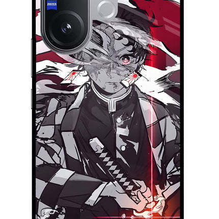 Demon Slayer Vivo V60 5G Glass Case Back Cover by Casekaro