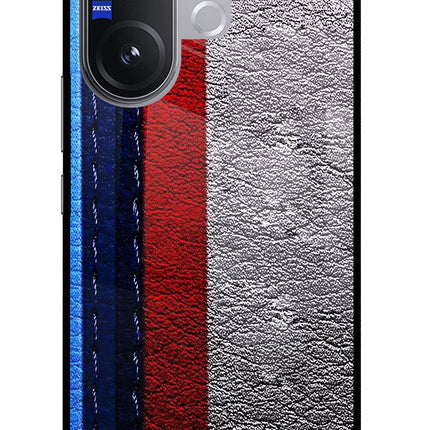 BMW Stripes Vivo V60 5G Glass Case Back Cover by Casekaro