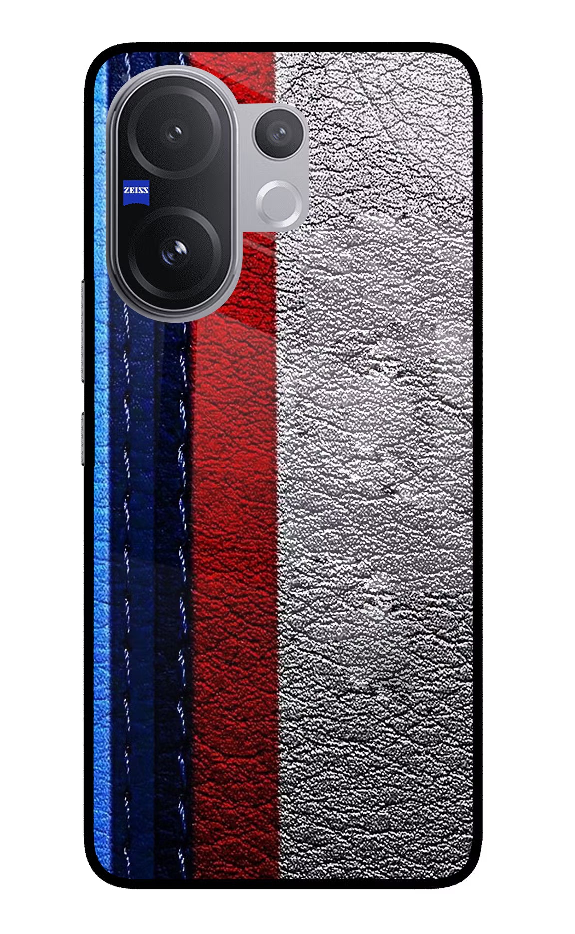BMW Stripes Vivo V60 5G Glass Case Back Cover by Casekaro