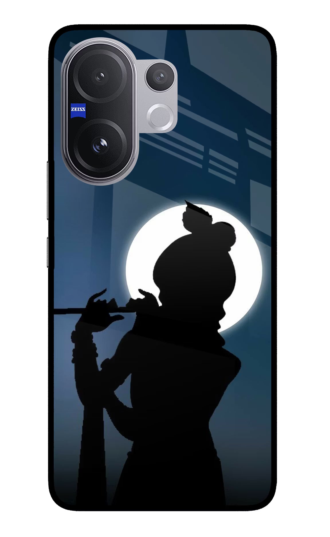 Shri Krishna Silhouette Vivo V60 5G Glass Case Back Cover by Casekaro