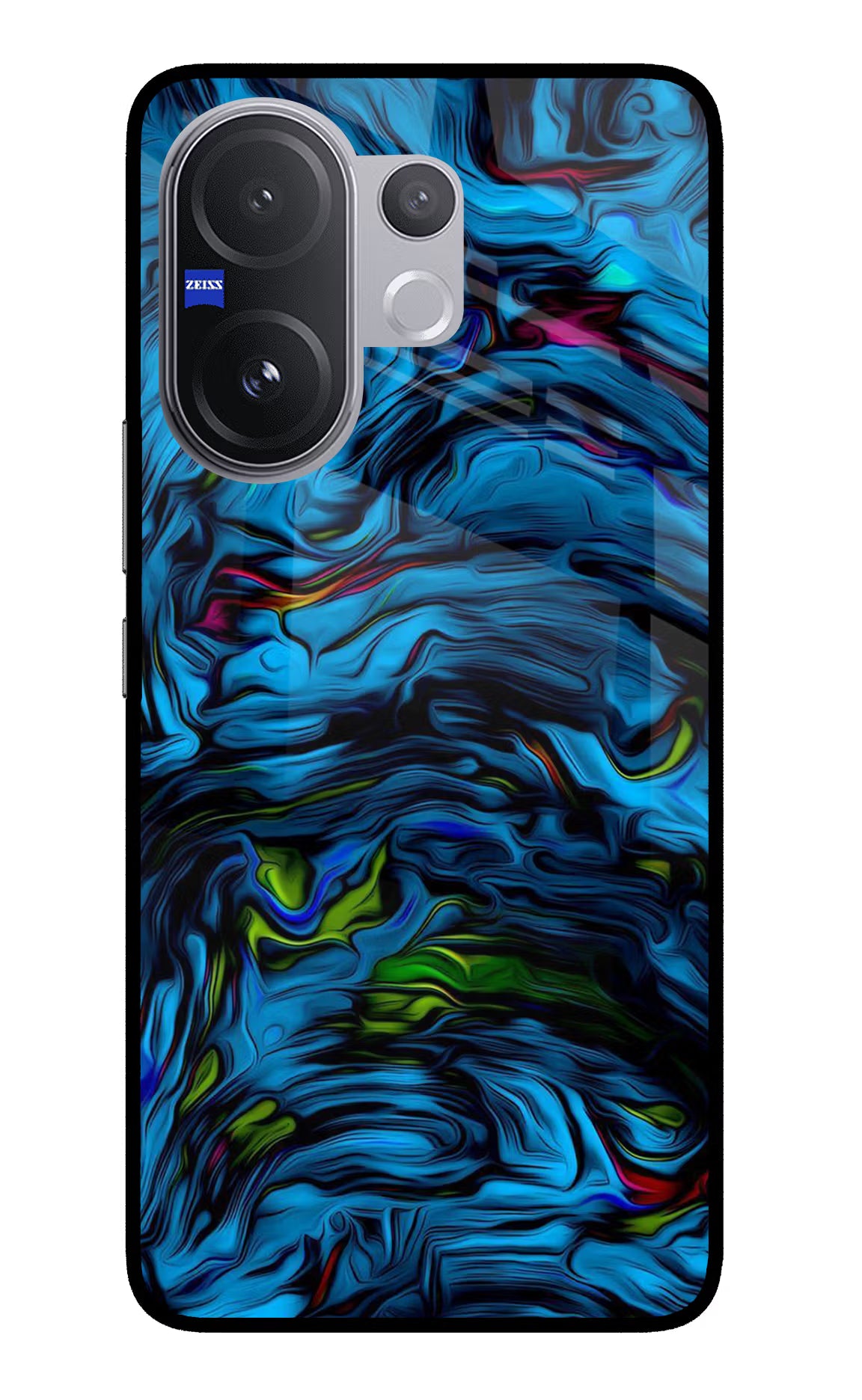 Dark Blue Abstract Vivo V60 5G Glass Case