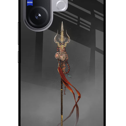 Shiv Trishul Vivo V60 5G Glass Case Back Cover by Casekaro