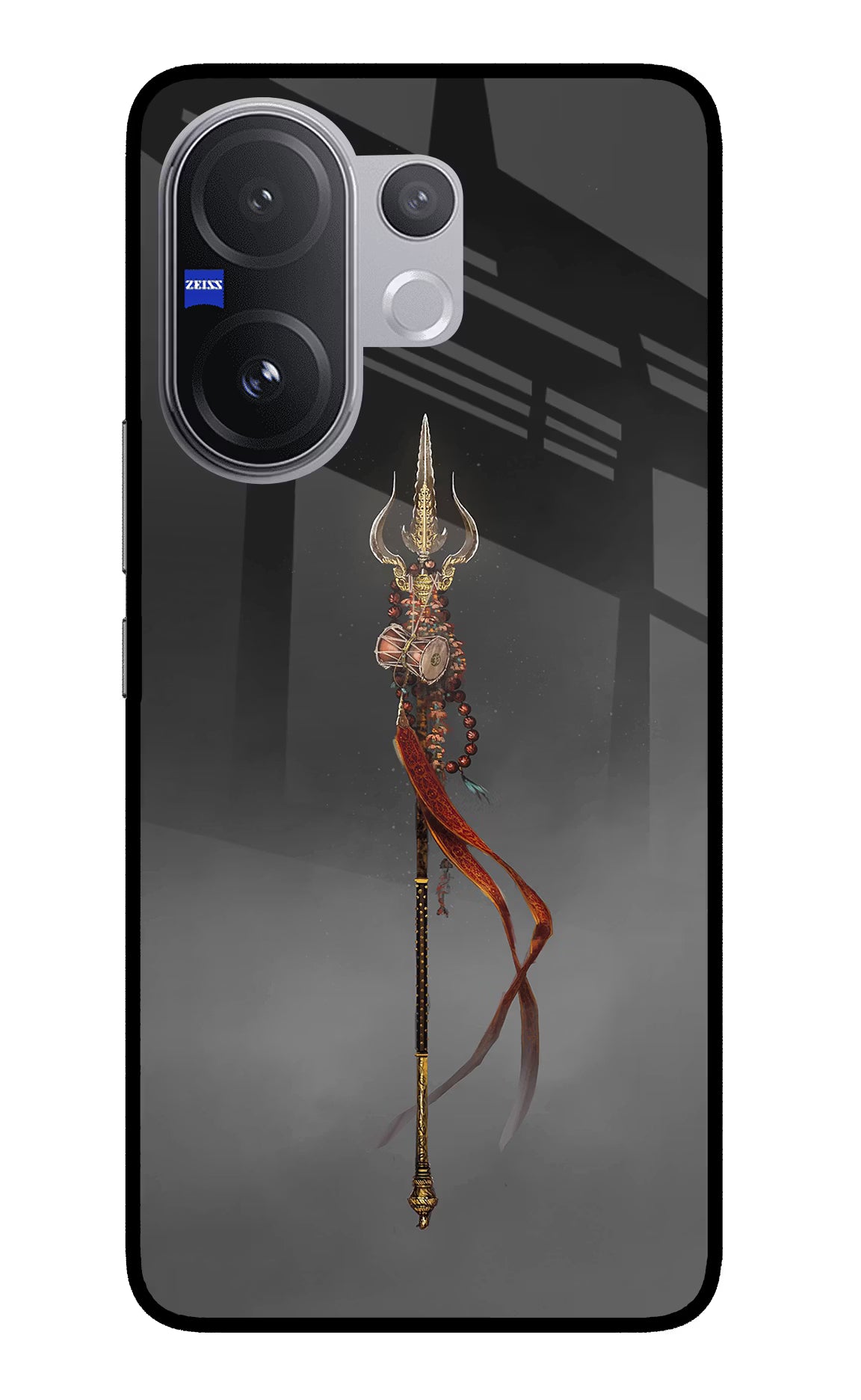 Shiv Trishul Vivo V60 5G Glass Case Back Cover by Casekaro
