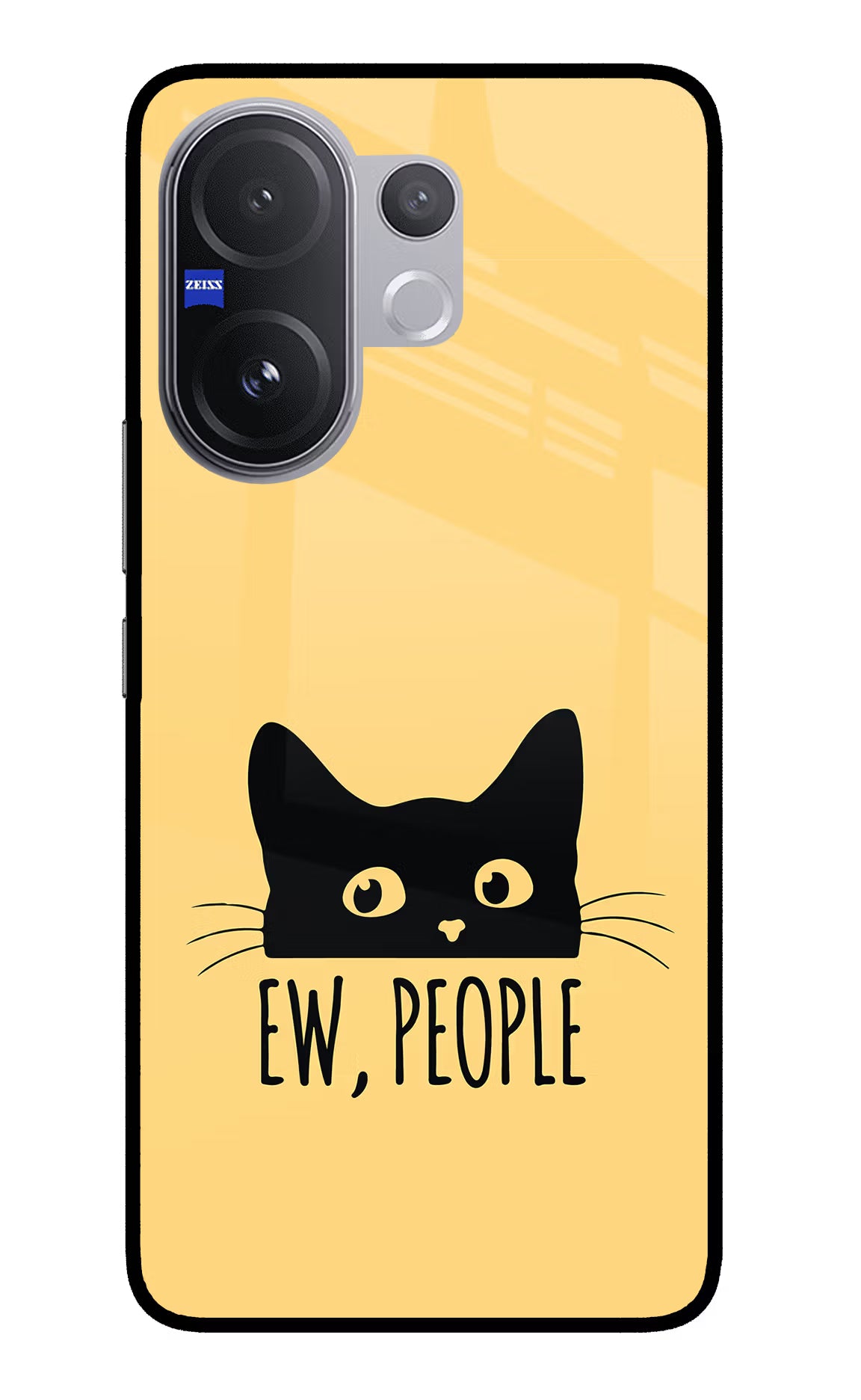 Ew People Catitude Vivo V60 5G Glass Case Back Cover by Casekaro