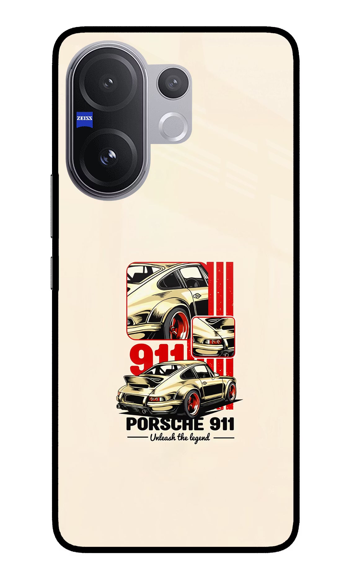 Classic Porsche 911 Vivo V60 5G Glass Case Back Cover by Casekaro