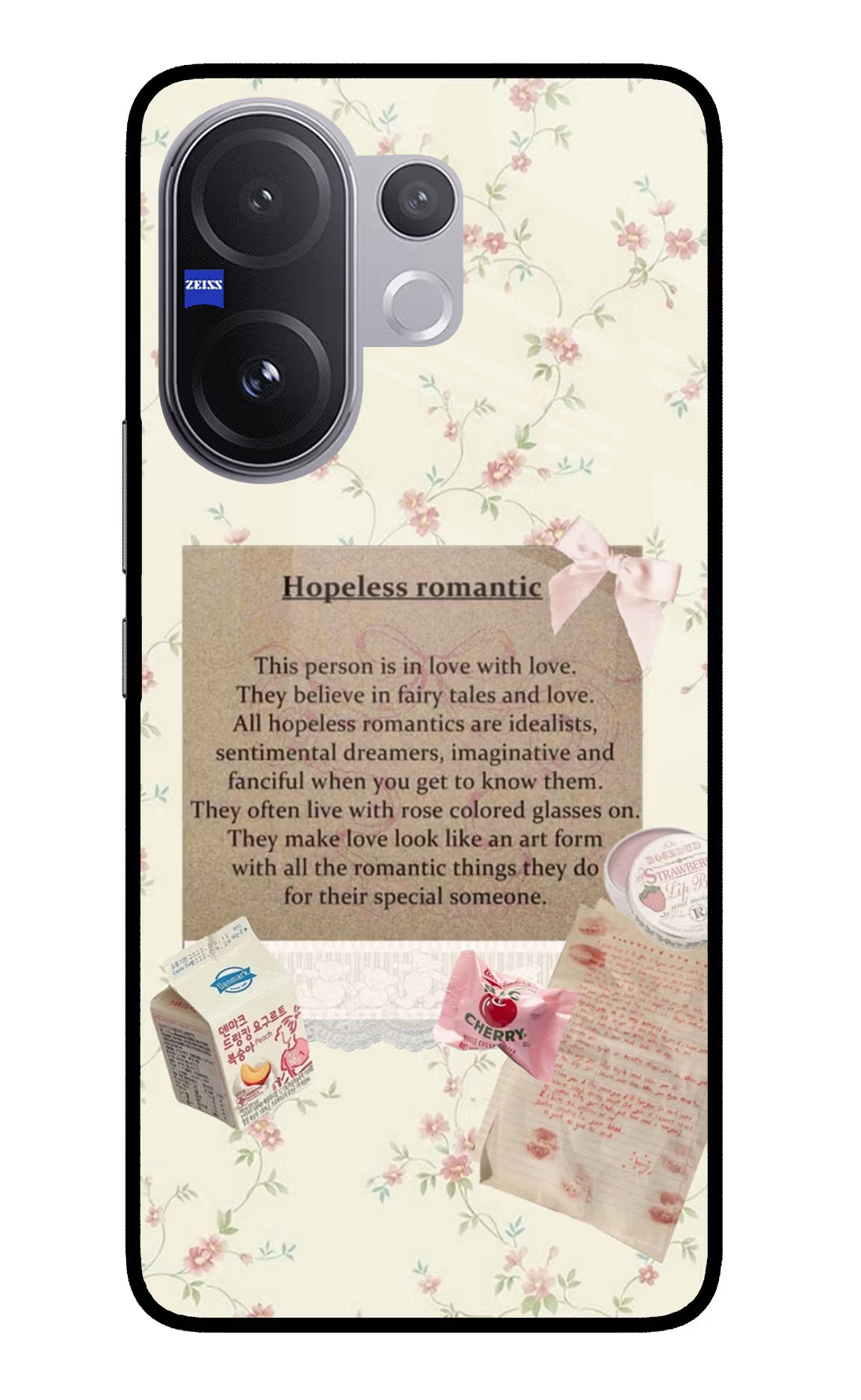 Hopeless Romantic Vivo V60 5G Glass Case Back Cover by Casekaro