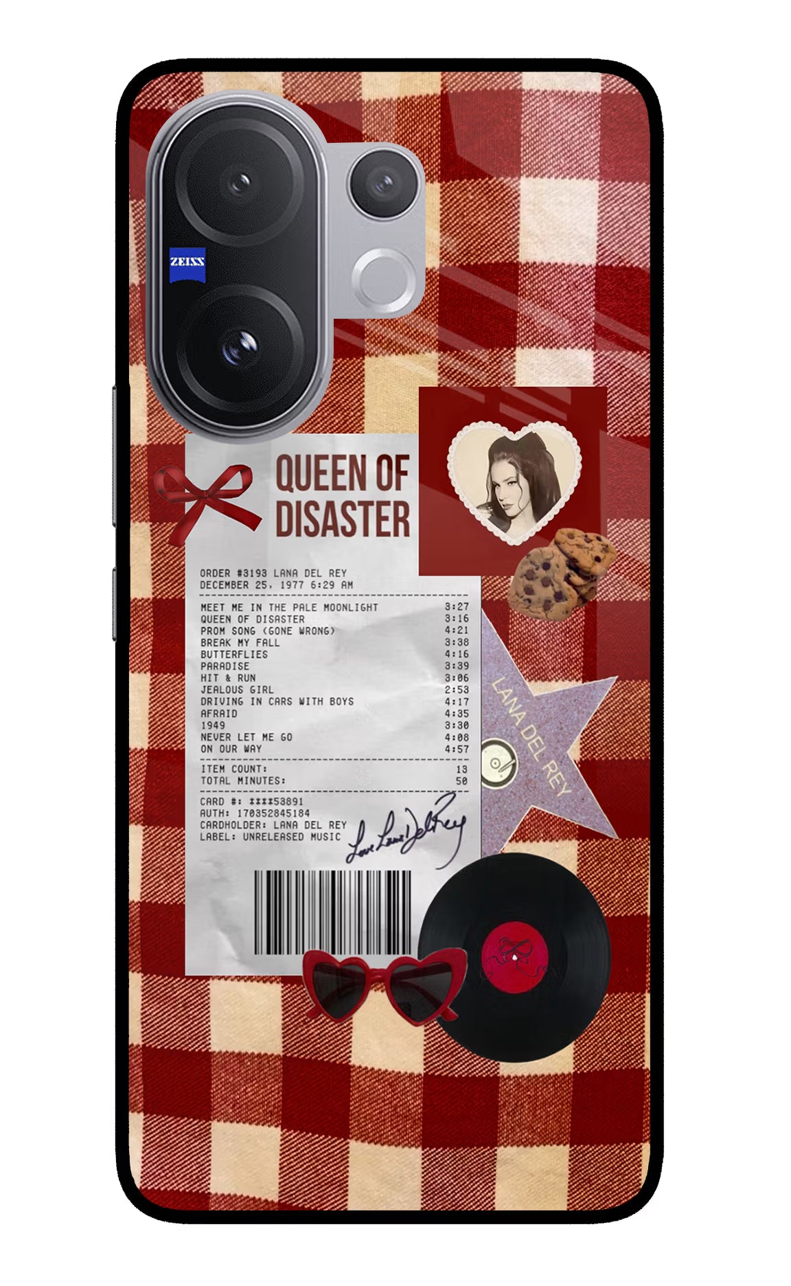 Queen of Disaster Vivo V60 5G Glass Case Back Cover by Casekaro