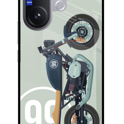 Classic Cafe Racer 99 Vivo V60 5G Glass Case Back Cover by Casekaro